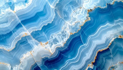 Polished Agate Stone Surface with Layered Blue White and Orange Bands for Natural Mineral Art Jewelry Design and Geological Texture Backgrounds Featuring Intricate Wavy Patterns and Silica Formations