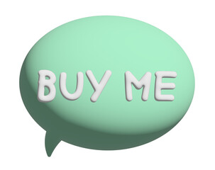 Inflated 3D of BUY ME sale tag for online shopping, marketing, promotion, sticker, banner, discount, business, social media, print, ad, template, sign, symbol, campaign, web button, dialogue