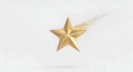 Obraz premium Golden Star Burst Isolated on Transparent Background