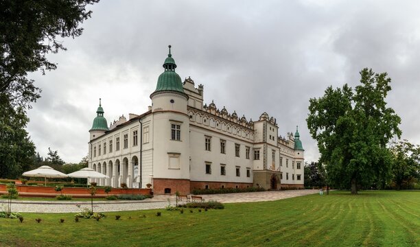 panorama view of the Mannerist Baranow Sandomierski Castle in southeastern Poland
