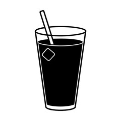 Vector Clip Art Cold Drink Glass for Web and Graphic Design
