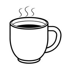 Vector Clip Art Coffee Mug on White Background for Web and Graphic Design