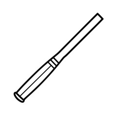 Vector Clip Art Cricket Bat on White Background for Web and Graphic Design