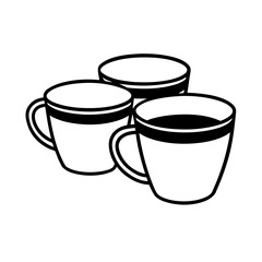 Vector Clip Art Cups on White Background for Web and Graphic Design