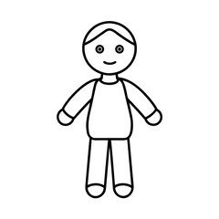 Vector Clip Art Doll on White Background for Web and Graphic Design
