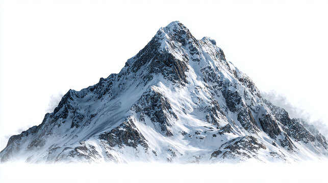 A majestic snow-capped mountain against the horizon, showcasing its formidable peak