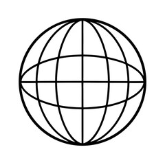 Vector Clip Art Globe on White Background for Web and Graphic Design