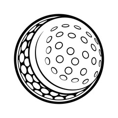 Vector Clip Art Golf Ball on White Background for Web and Graphic Design