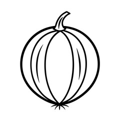 Vector Clip Art Gooseberry with Black Outline for Web and Graphic Design