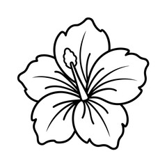 Vector Clip Art Hibiscus on White Background for Web and Graphic Design