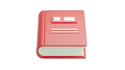 Red Book Icon on White Background