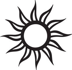 Sun vector art illustrator black color