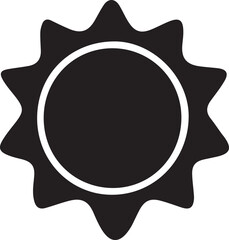 Sun vector art illustrator black color