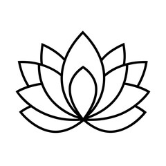 vector clip art lotus flower on white background for web and graphic design