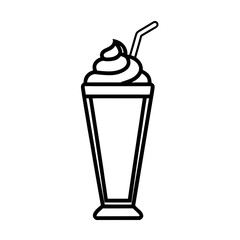 vector clip art milkshake dessert on white background for web and graphic design