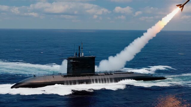 A military submarine during an operation.