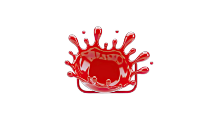 Red Paint Splash on White Background