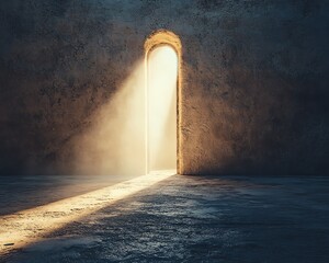 hope symbolized by white light through keyhole