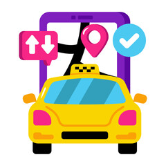 A creative design icon of taxi direction 