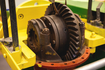 the internal components of a gearbox or differential, a mechanical device used to transmit power.