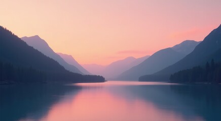 Fototapeta premium Mountains are in the distance with a lake in the foreground