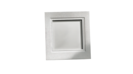 3D Polaroid frame taped on invisible surface, soft shadow cast, isolated on a Transparent background, PNG file.