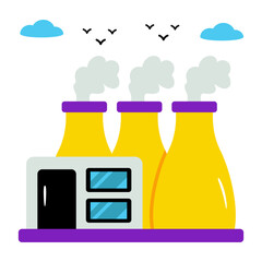 An editable design icon of coal plant 