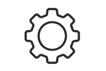 Mechanical gear or cogwheel outline symbol for settings and configuration
