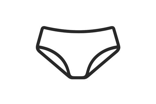 Black and white outline graphic of women's high-waisted underwear briefs