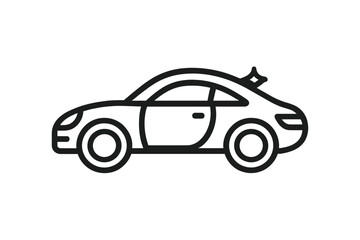 Fototapeta premium Outline icon of a sleek modern sports car representing vehicle detailing and cleaning service