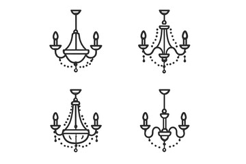 Elegant vintage ceiling light fixtures and classic decorative chandeliers set