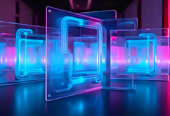 Holographic Interface Wall Background