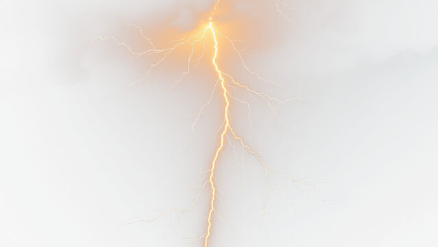 Yellow lightining bolt, Lightning, electric lightning bolt strike, lightning bolt strike isolated on white background PNG
