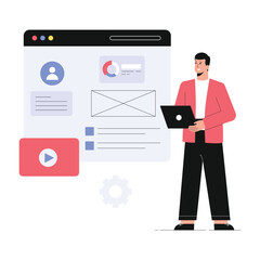 Website Blog  Vector Flat Illustration EPS 10 File	