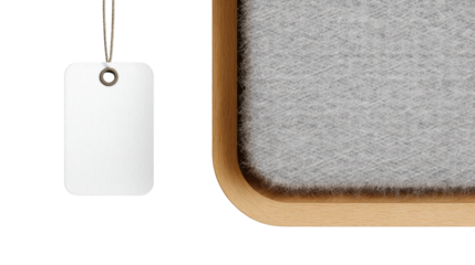 Air filter with label tag mockup space on clean isolated on a Transparent background, PNG file.