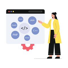 Coding  Vector Flat Illustration EPS 10 File	