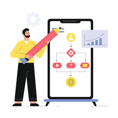 Development Flowchart  Vector Flat Illustration EPS 10 File	 
