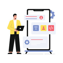 App Development  Vector Flat Illustration EPS 10 File	