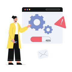 Website maintenance Vector Flat Illustration EPS 10 File	