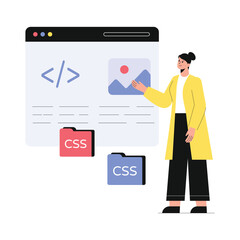 Software Development  Vector Flat Illustration EPS 10 File	