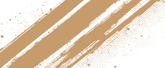 Vector new style brown diagonal brush stroke grunge with halftone dots background	