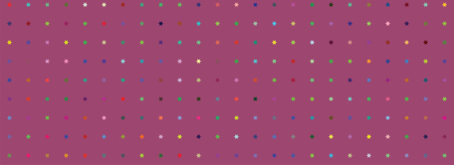 マゼンタ背景のカラフルなドットパターン ベクターイラスト