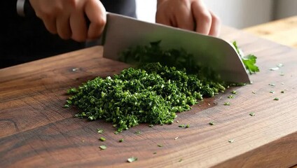 Chopping Fresh Herbs - A Culinary Demonstration.