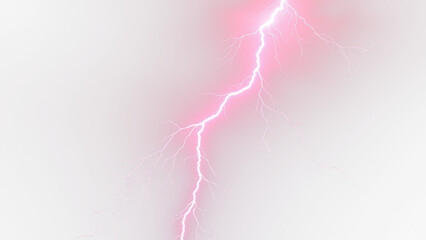 Pink lightining bolt, Lightning, electric lightning bolt strike, lightning bolt strike isolated on white background