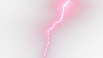 Pink lightining bolt, Lightning, electric lightning bolt strike, lightning bolt strike isolated on white background