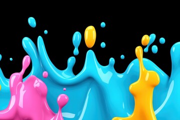 Vibrant Splash of Colorful Paint on a Black Background