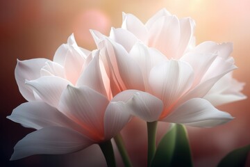 Soft Pink Lotus Flowers Blooming in Gentle Light Background