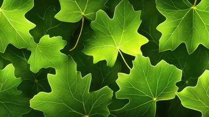 Fresh Green Leaves Background for Nature and Environmental Themes