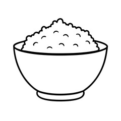 vector clip art rice bowl on white background for web and graphic design