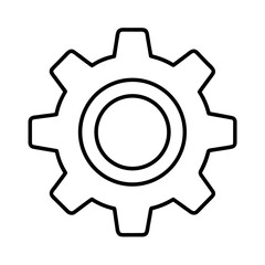 vector clip art settings gear icon on white background for web and graphic design